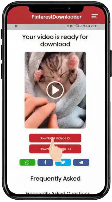 Download Pinterest video button